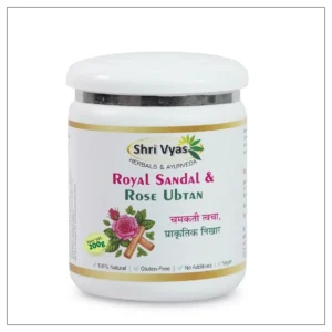 Shri Vyas Herbs & Ayurveda Royal Sandal & Rose Ubtan (200g) | Skin Brightening & Radiance Face Pack | Natural Cleanser for Glowing Skin
