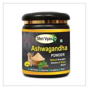 Shri Vyas Ashwagandha Powder | Pure Ayurvedic Withania Somnifera Root Powder | Boosts Strength, Stamina & Stress Relief