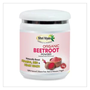 Shri Vyas Organic Beetroot Powder | Dehydrated Beetroot Root Powder | Boosts Stamina, Skin Glow & Heart Health | Rich in Natural Nitrates & Antioxidants | 100% Natural, Vegan & Gluten-Free | 200g