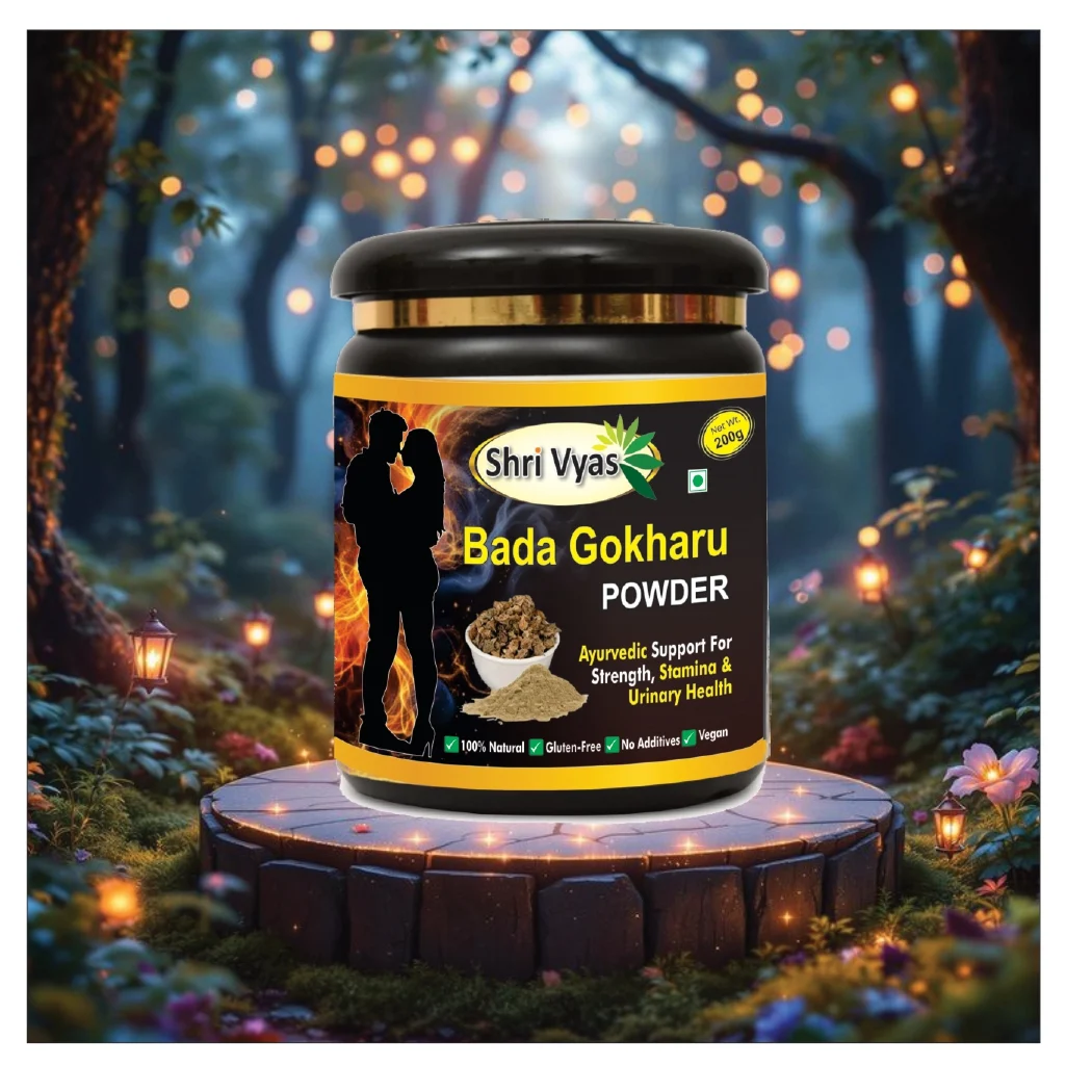 hri Vyas Bada Gokharu Powder | Pure Ayurvedic Tribulus Terrestris Powder | Supports Strength, Stamina & Urinary Health | Enhances Vitality & Energy | 100% Natural, Vegan & Chemical-Free | 200g - Image 3
